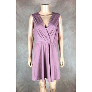 BCBGENERATION Pink Fit n Flare Surplice Mini Party Dress w/Open Tie Back NWT L